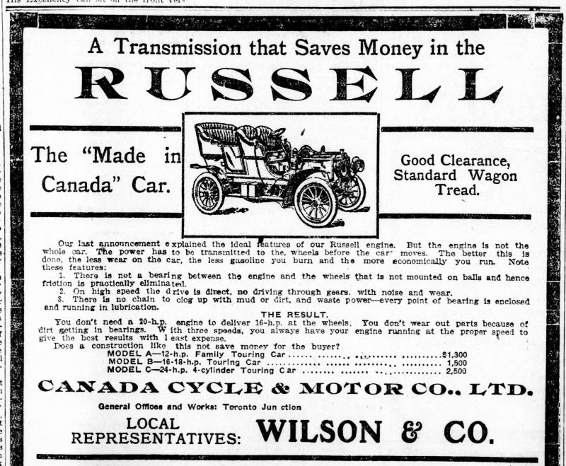 1906 Russell ad