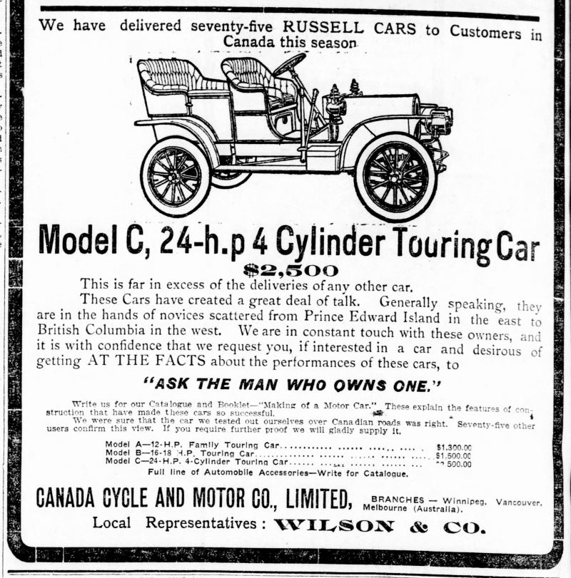 1906 Russell ad