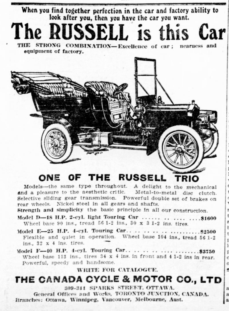1907 Russell ad