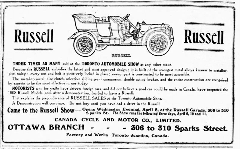 1908 Russell ad