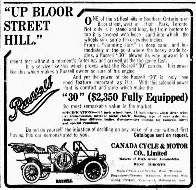 1910 Russell ad
