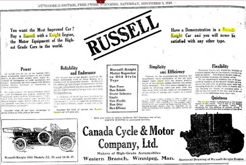 1911 Russell-Knight Ad