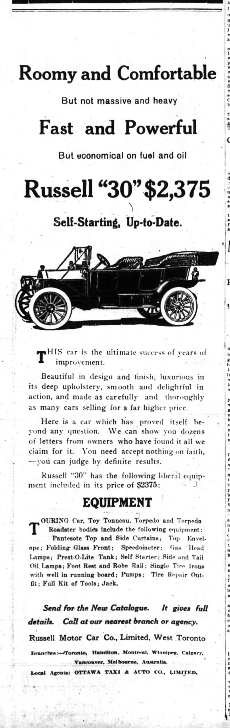 1912 Russell ad