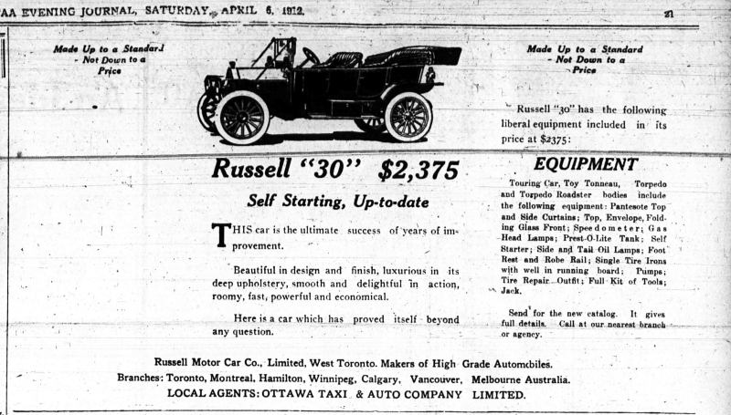 1912 Russell ad