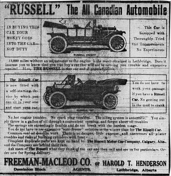1912 Russell Ad