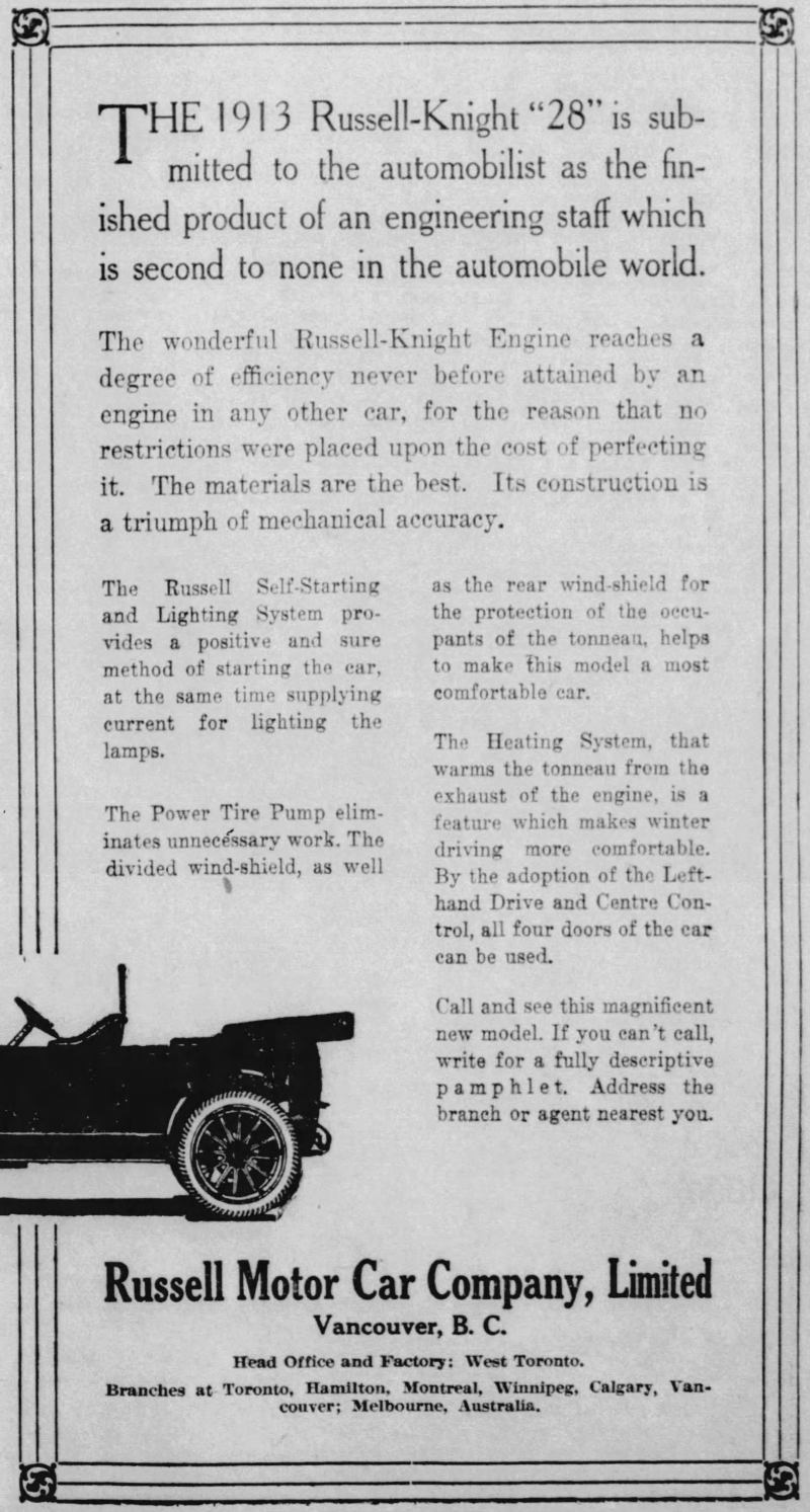 1913 Russell ad