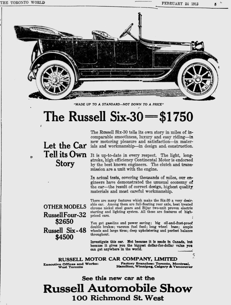 1915 Russell ad